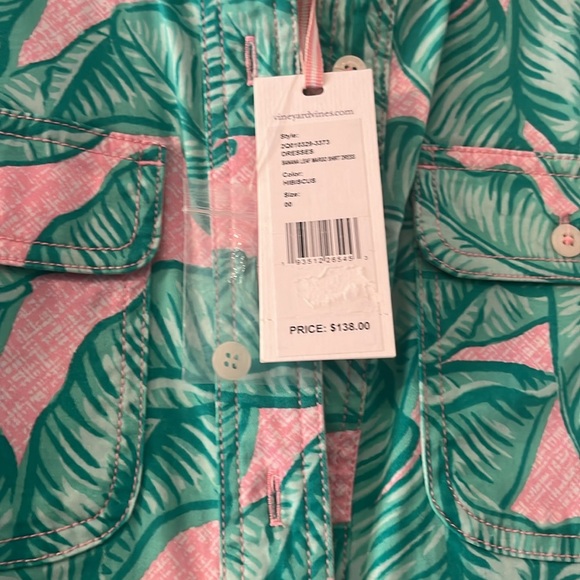 NWT • VINEYARD VINES BANANA Leaf Margo Shirt Dress SIZE 00 SUMMER DRESS - Picture 4 of 4